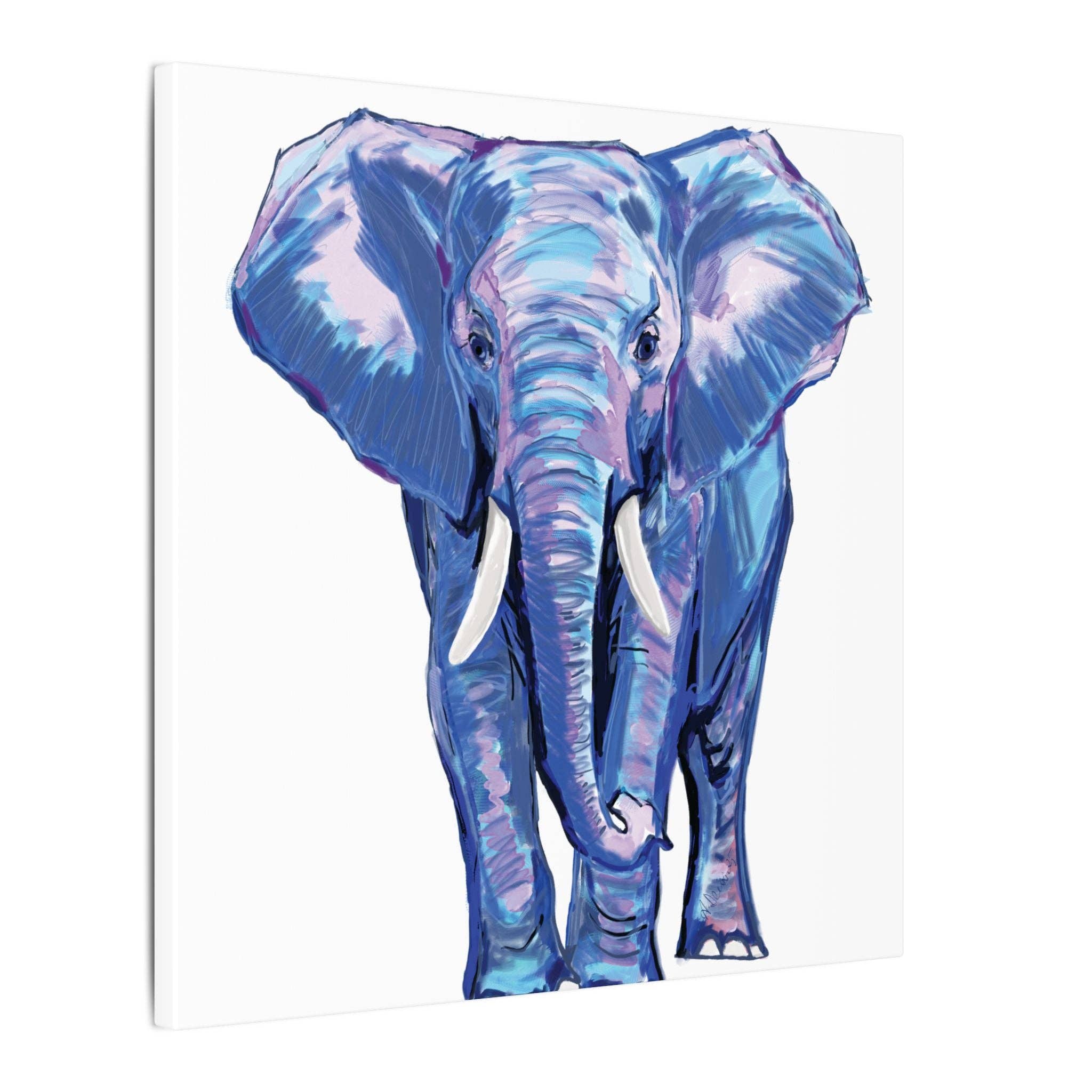 Blue Cava - Wholesale Art Print - Blue and Pink Elephant Canvas Art - Colorful Elephant Wall Décor51