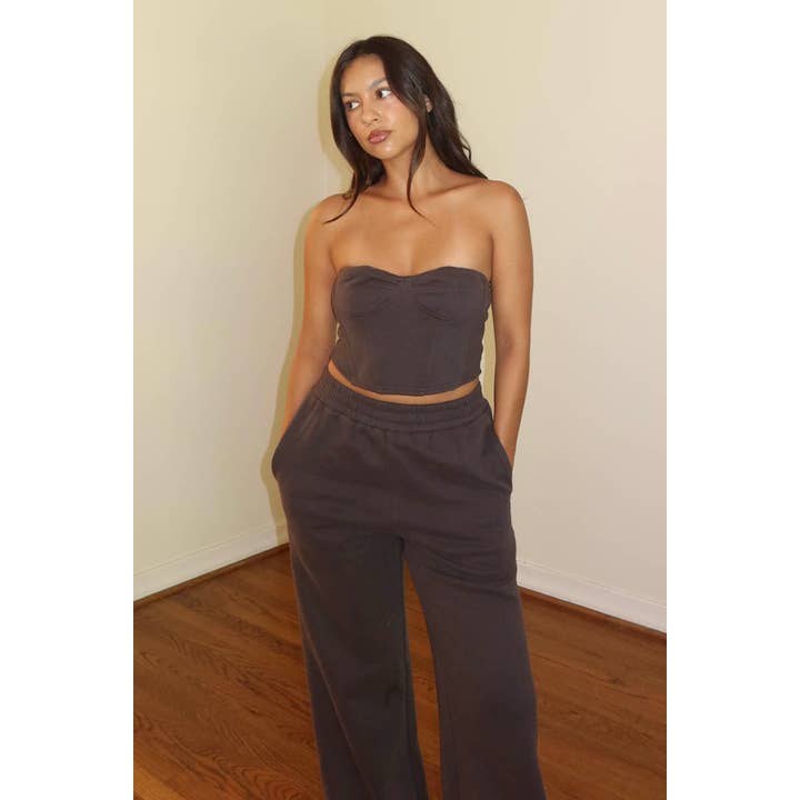 TERRY CORSET TOP W WIDE PANTS for wholesale by Salty