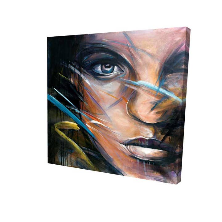 Blue Bohemian Canvas | Colorful Woman Face | Home Decor for wholesale by BEGIN HOME DECOR