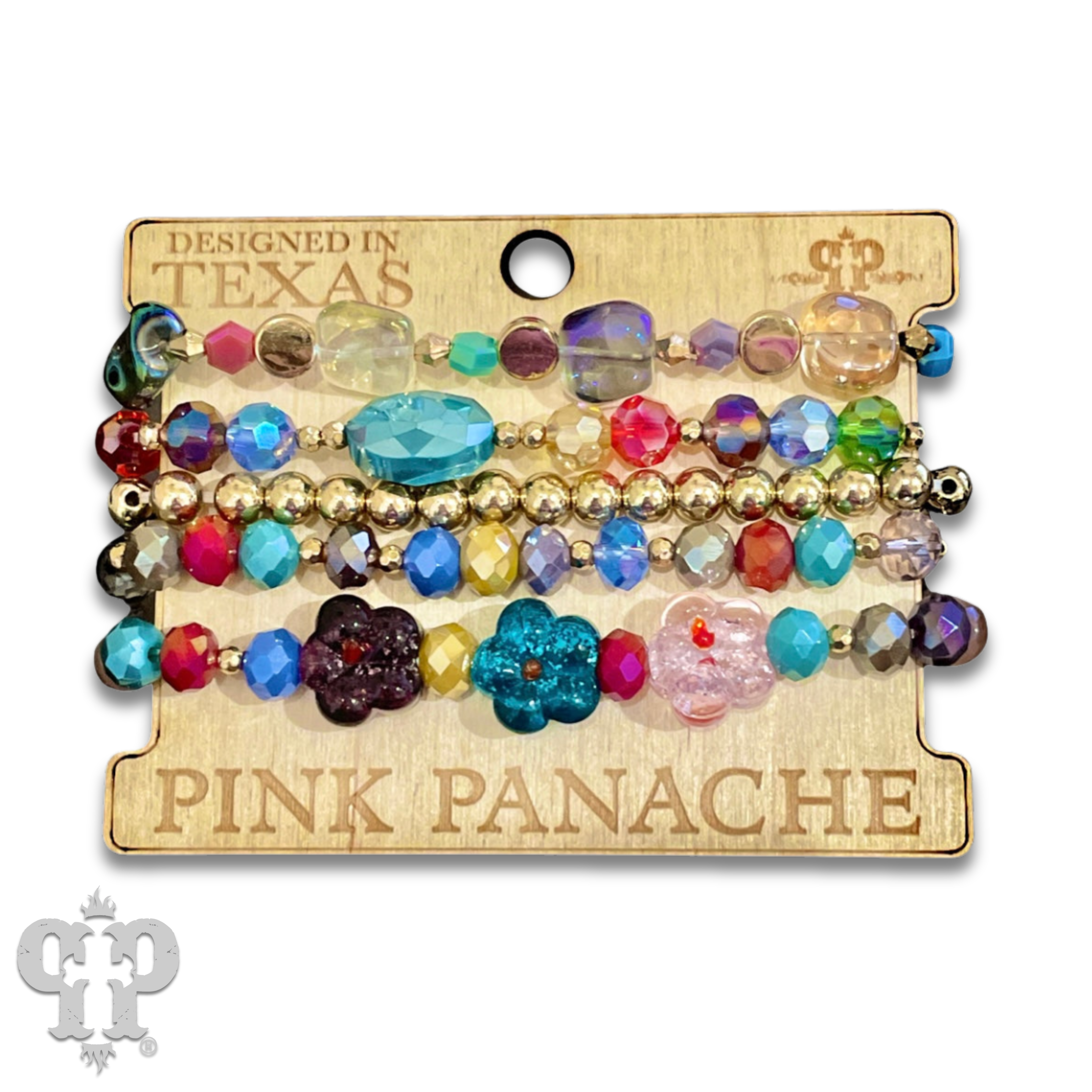 Pink Panache Brands - Wholesale Jewelry Set - Glass bead variety mix bracelet stack - LC0