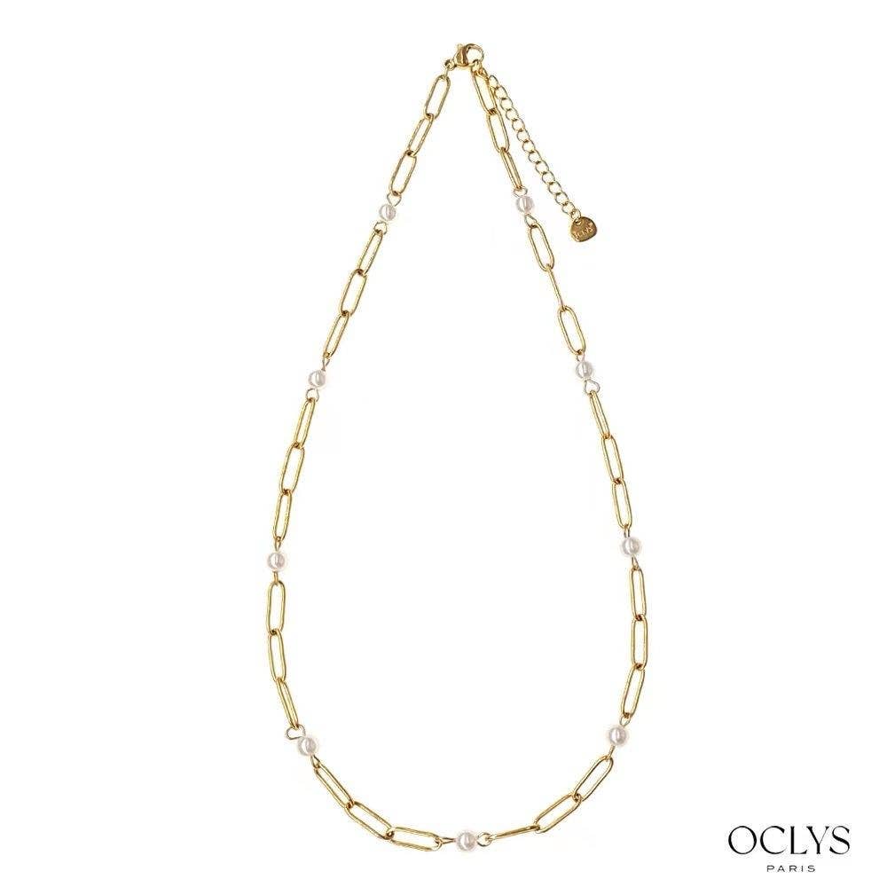 Oclys - Wholesale Beaded/Pearl Necklace - Set of 12 assorted beaded necklaces stainless steel Vana10