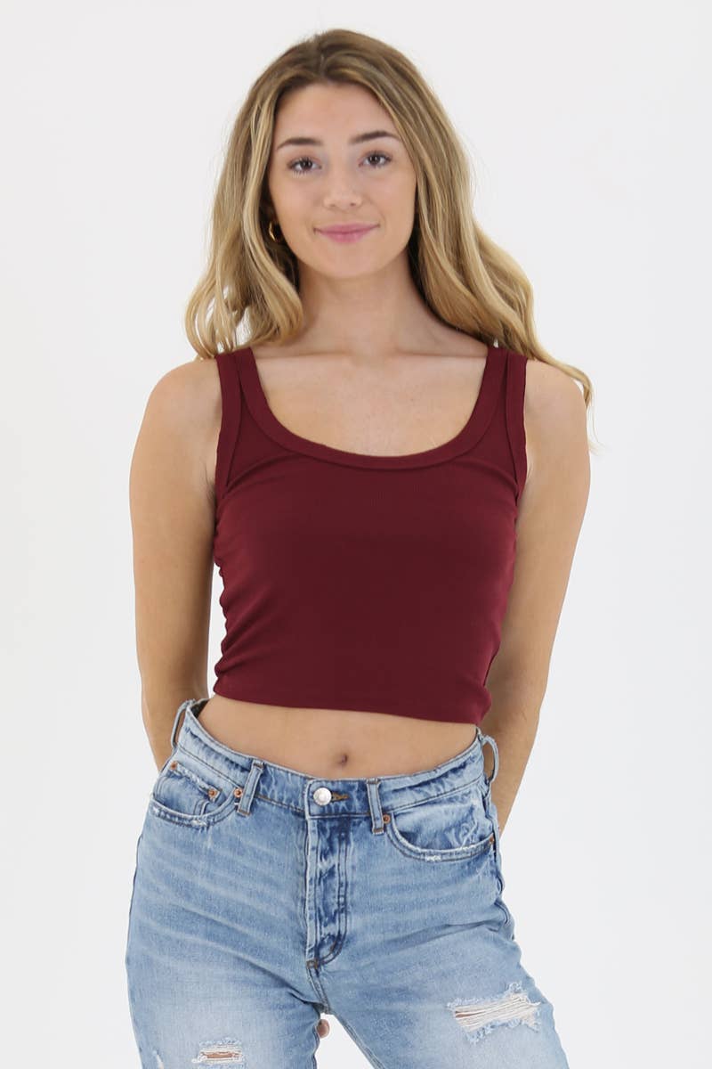 ANGIE – wholesale Tank top – Women′s – X2CA5-ASIS RIB KNIT SCOOP NECK TANK9