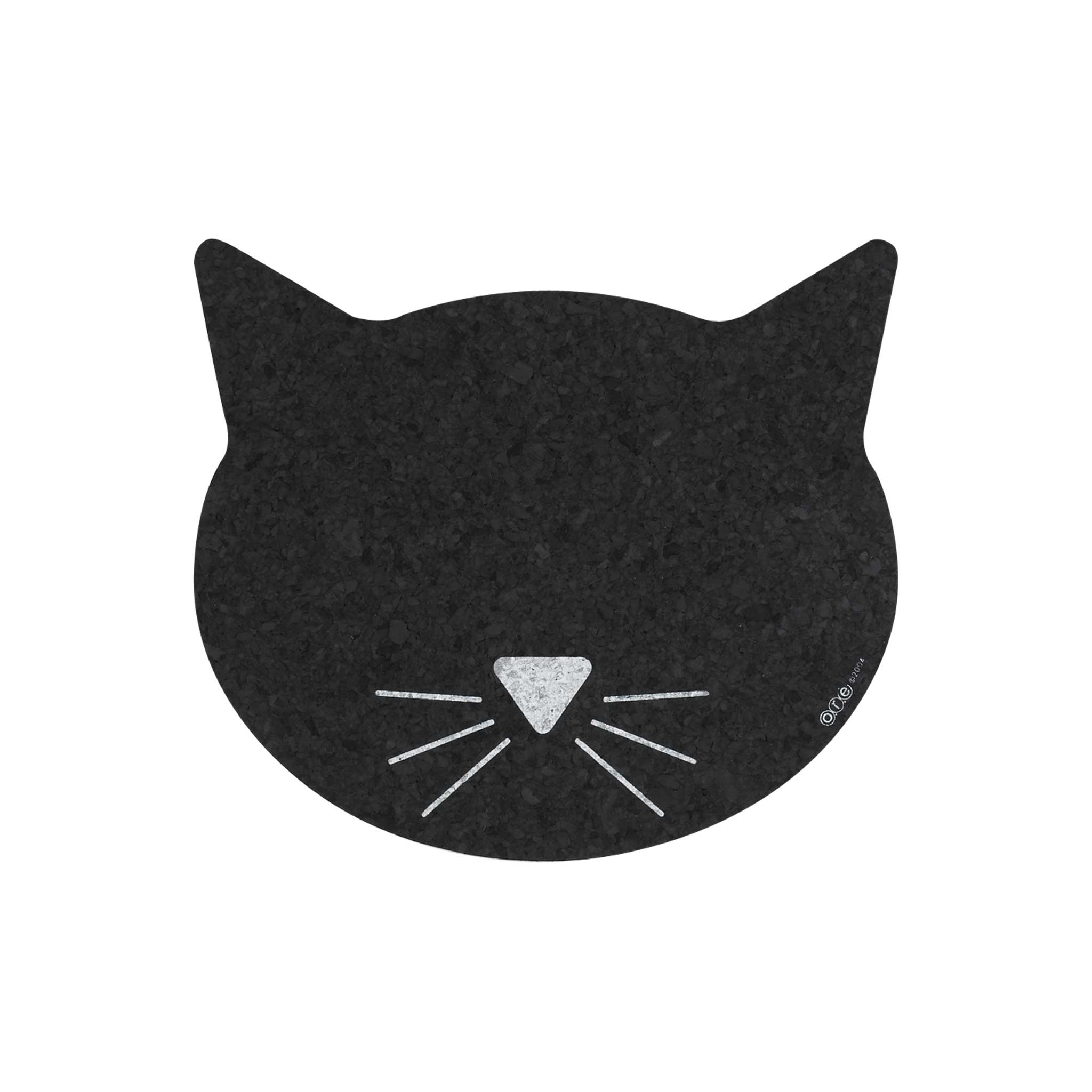 Speckle and Spot by Ore’ Originals - Wholesale Pet Food Mat - Dog - Pet Placemat | Recycled Rubber Black Cat Face