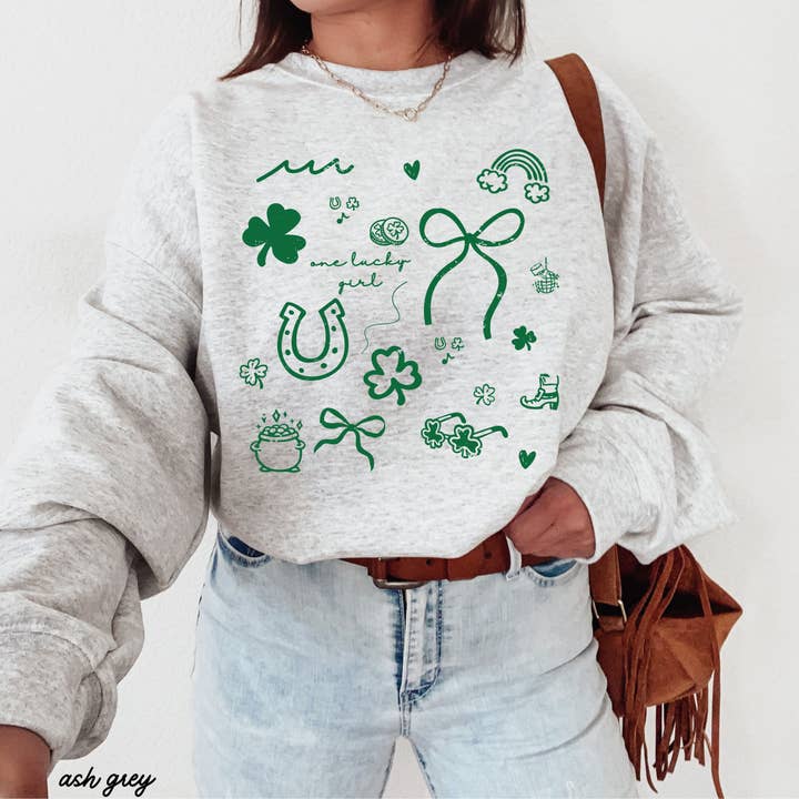 St. Patrick's Day Doodle Sweatshirt *5 Colors (S-3X) for wholesale by Chloe Vs Tank