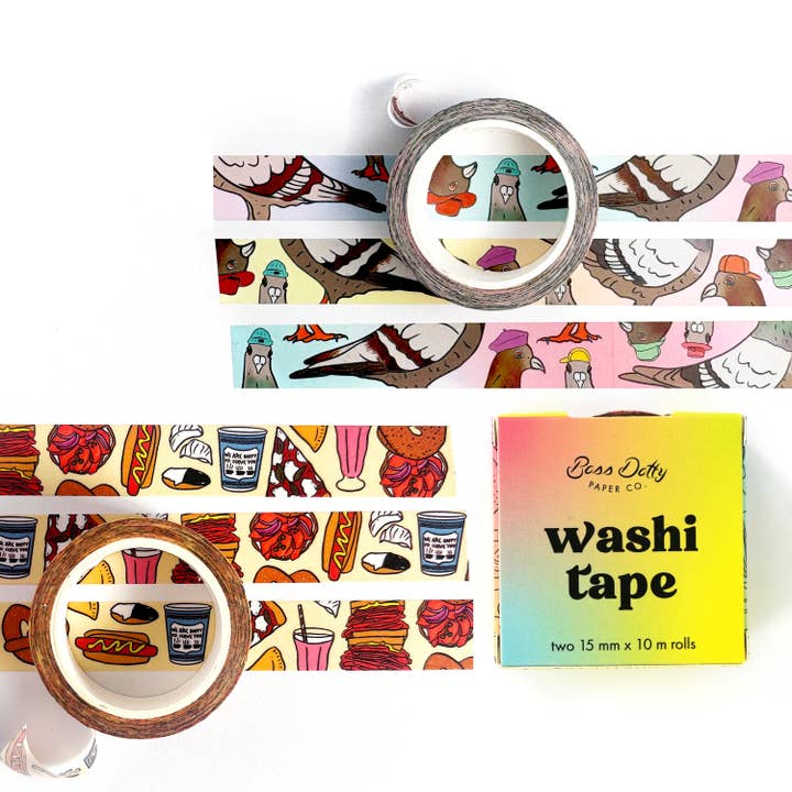 NYC Mad & Duer Washi Tape Sæt i Boks for engroshandel hos Boss Dotty Paper Co.