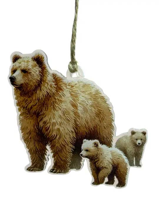 Acrylic Bear Ornament for wholesale by Alaska Life Designs LLC