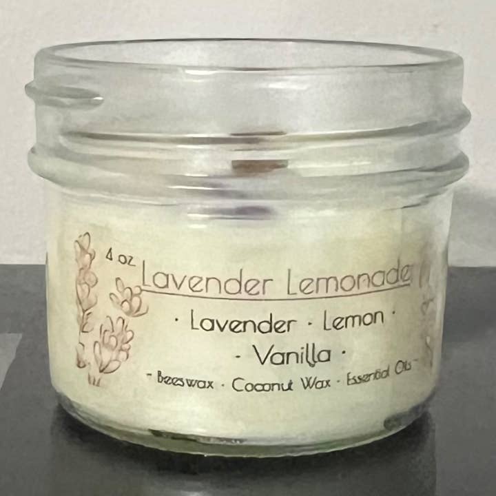 Vela de mecha de madera con aceite esencial de lavanda y limón de 4 oz. para venta al por mayor de Safe Scents Shop