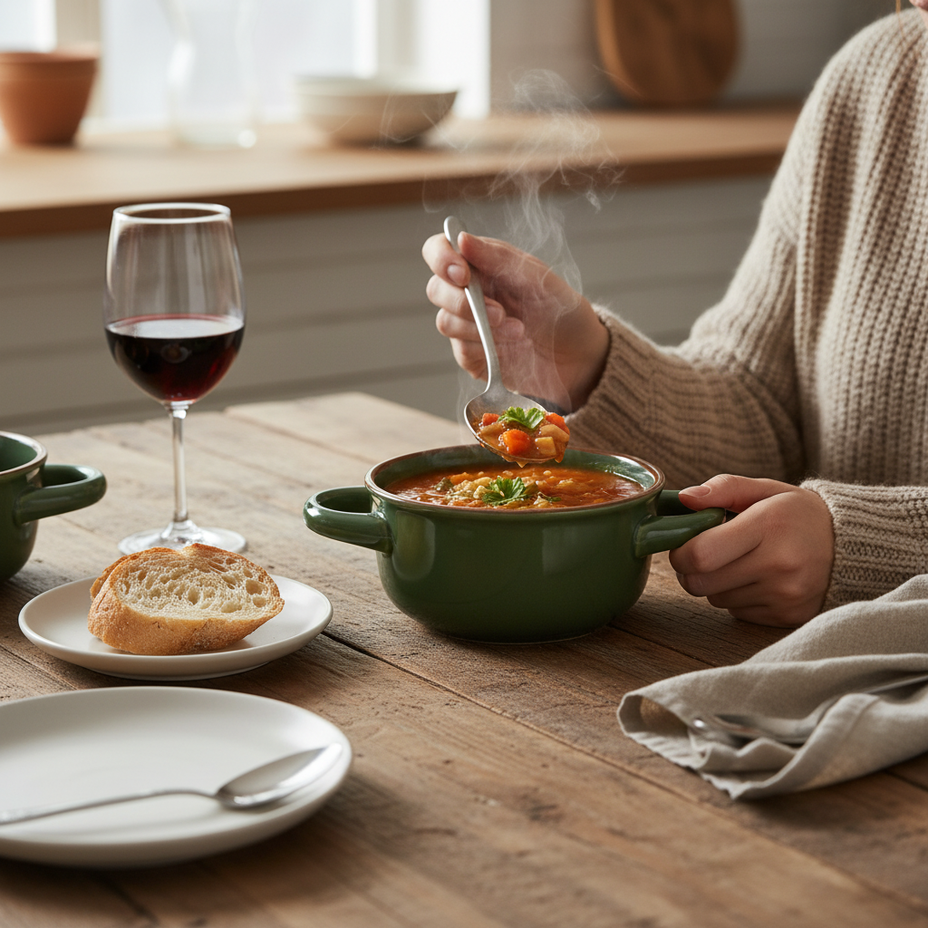 Kadra Kitchenware - Wholesale Serve Bowl - Vikko - Alpine, Serving Bowl with Handles, Green, 15 oz1