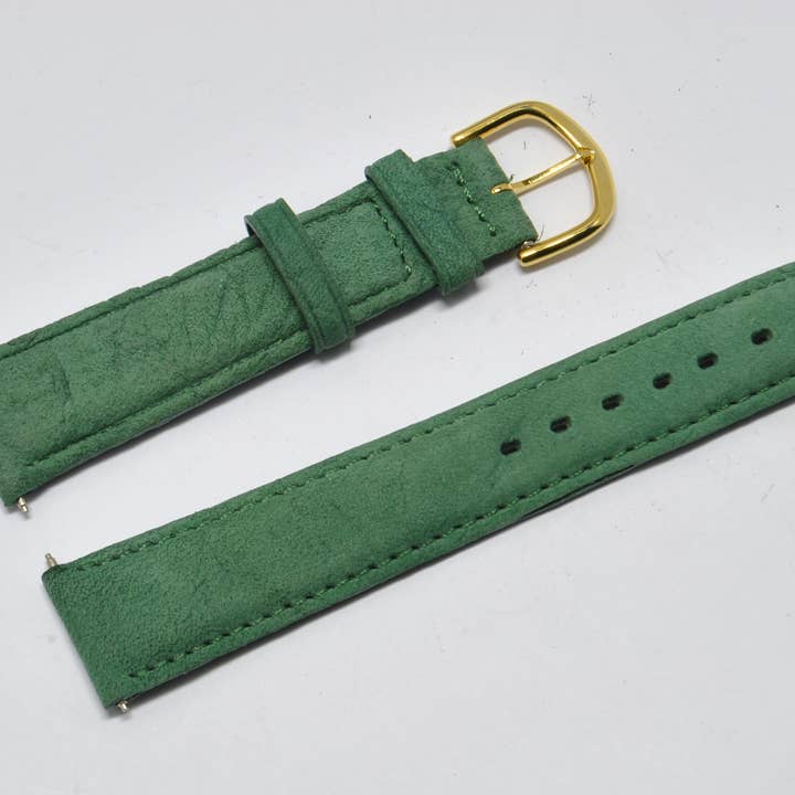 18mm Nubuck grøn læder urrem for engroshandel hos BRACELETS MONTRE ACH