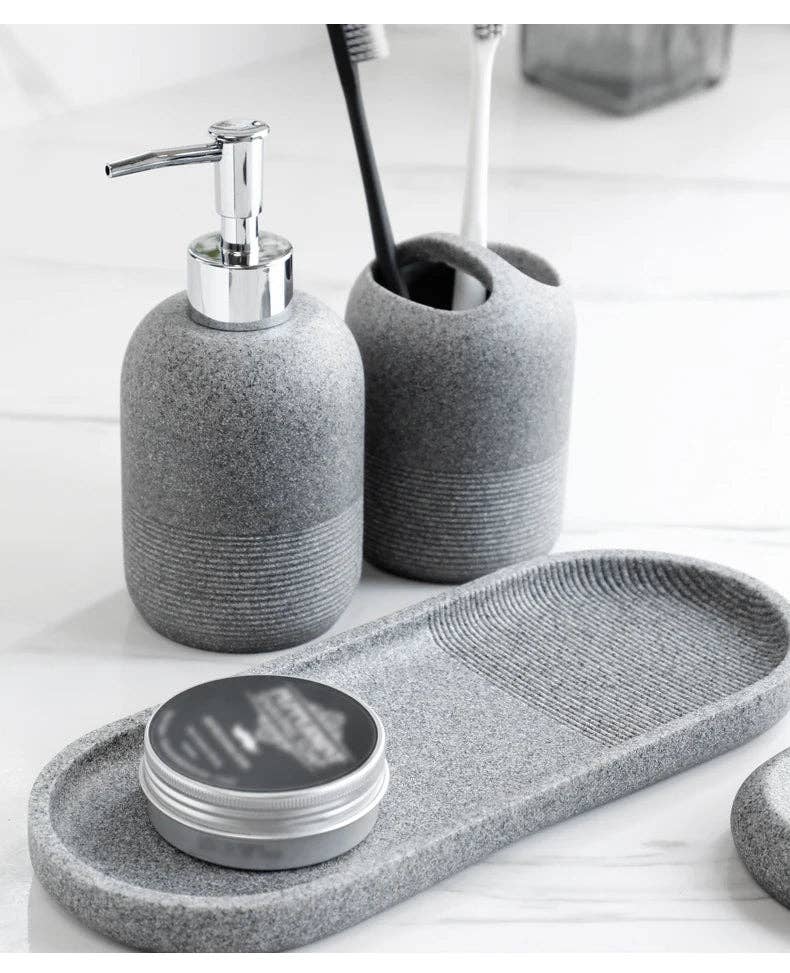 Beige 5Pcs Bathroom Accessories set for wholesale on Faire13