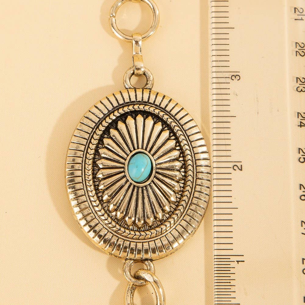 Anarchy Street – Engroshandel Bælte - Dame – Udsmykket vestlig concho skivekædebælte4