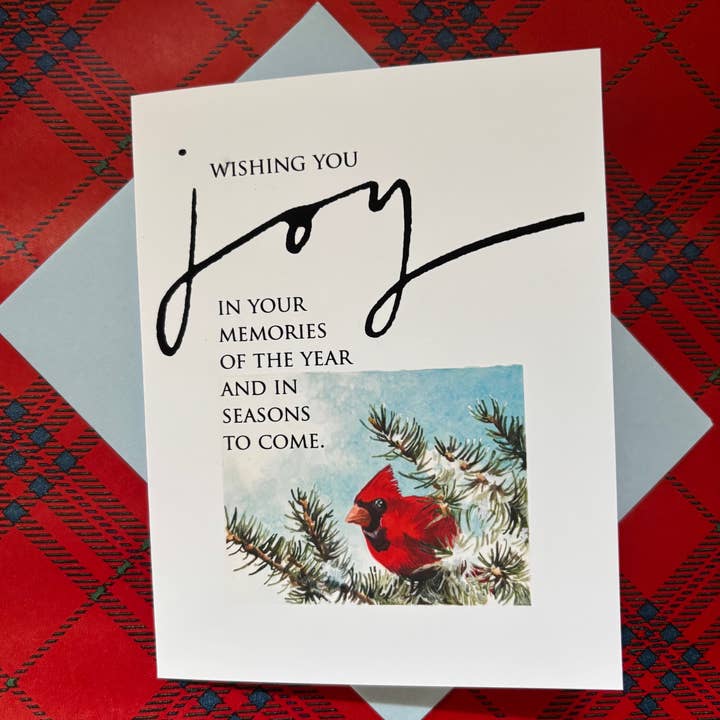Karen Ritz Cards - Wholesale Season's Greetings Card - Cardinal Joy Holiday Notecard3