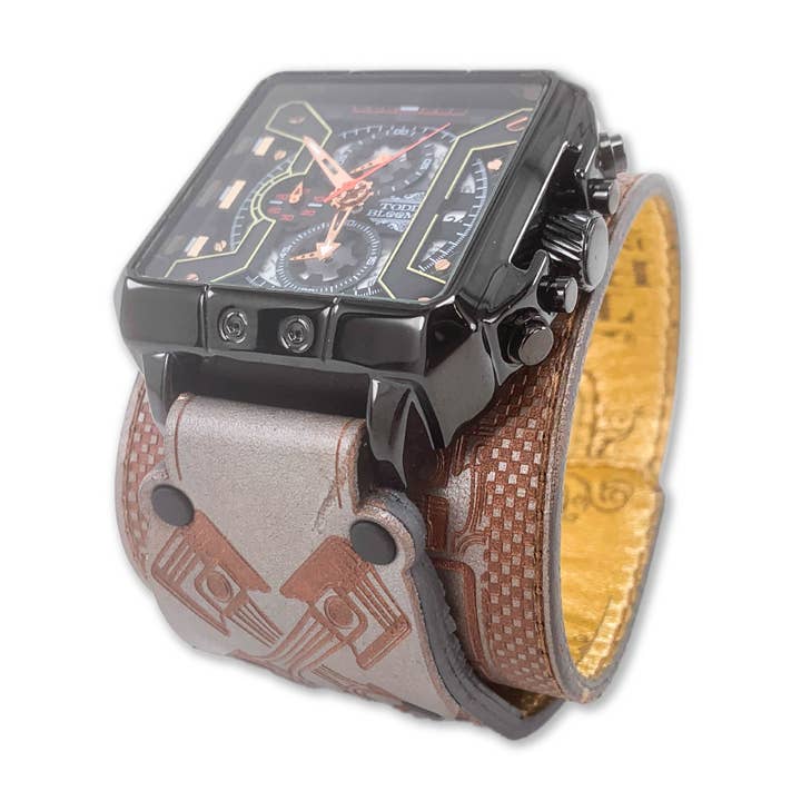 PISTON OFF XXIII-MENS HAND MADE-FULL GRAIN LEATHER-WATCH for wholesale by TODD BLOOM