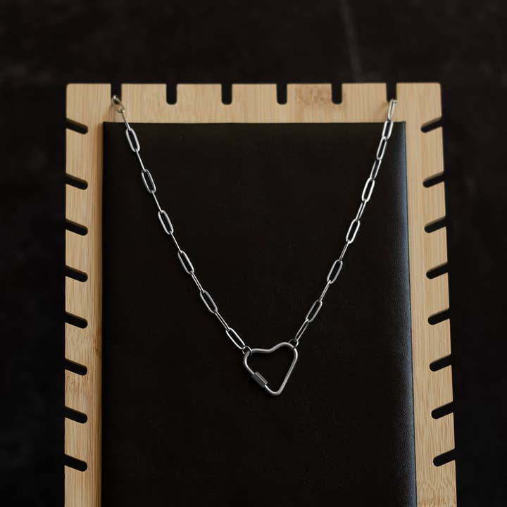 That Queer Card Co - Wholesale Pendant/Charm Necklace - Carabiner necklace | Stainless steel paperclip chain3