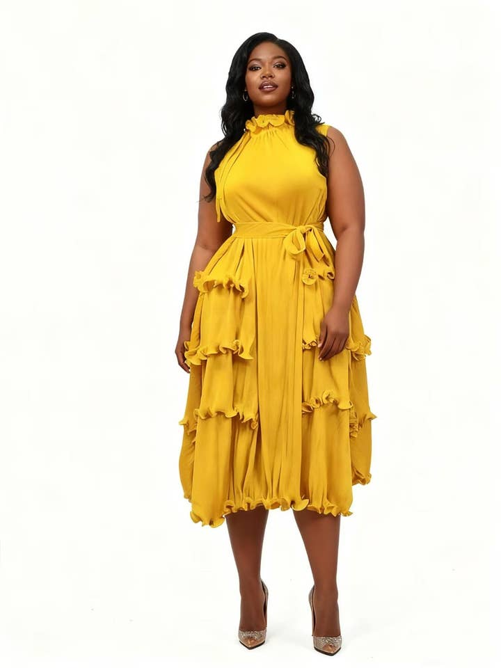 Petal Whisper Tiered Midi Dress - 83020 for wholesale by For Her NYC