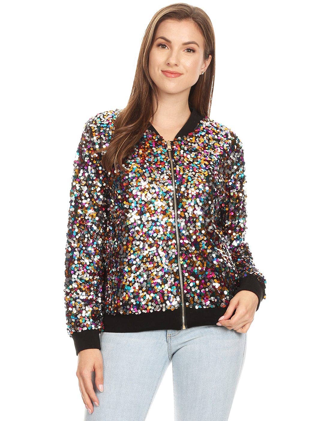 Anna Kaci Wholesale - Vente Bombers – femme - Blouson aviateur zippé à sequins51