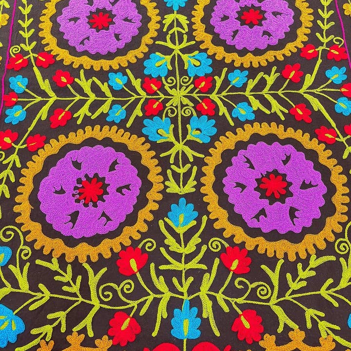 Black Oriental Embroidered Exclusive Bedspread for wholesale on Faire1