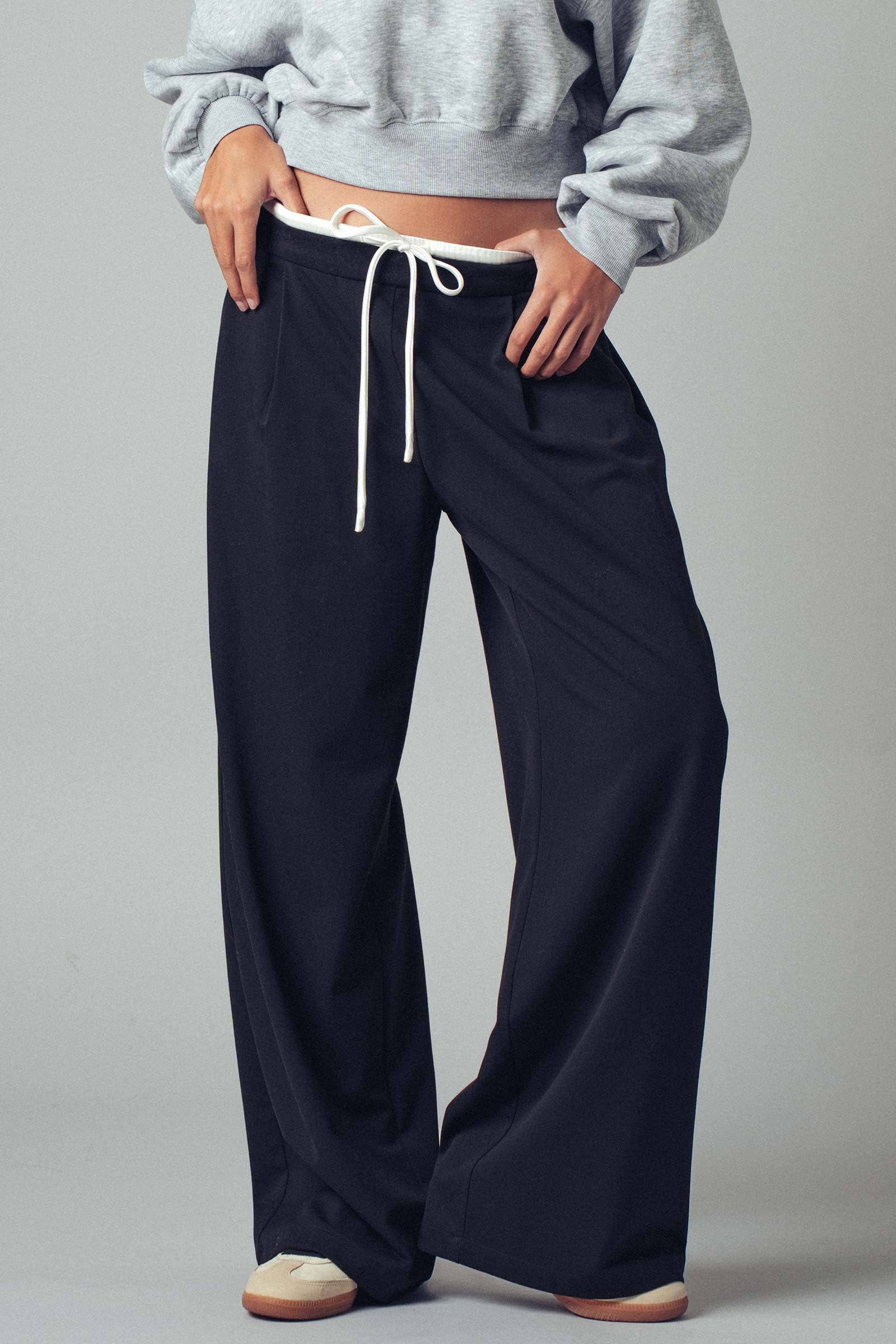 Urban Daizy - Wholesale Pants - Women's - Relaxed Wide-Leg Drawstring Trousers9