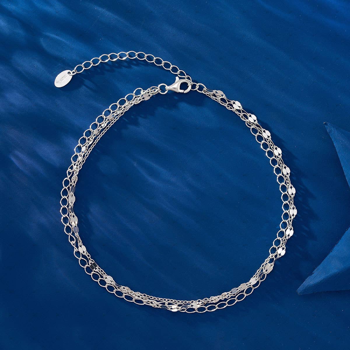 Gioiellin - S925 Silver Jewelry - Wholesale Anklet - S925 Silver 14k Gold Plated 3-Layer Stacking Anklet4