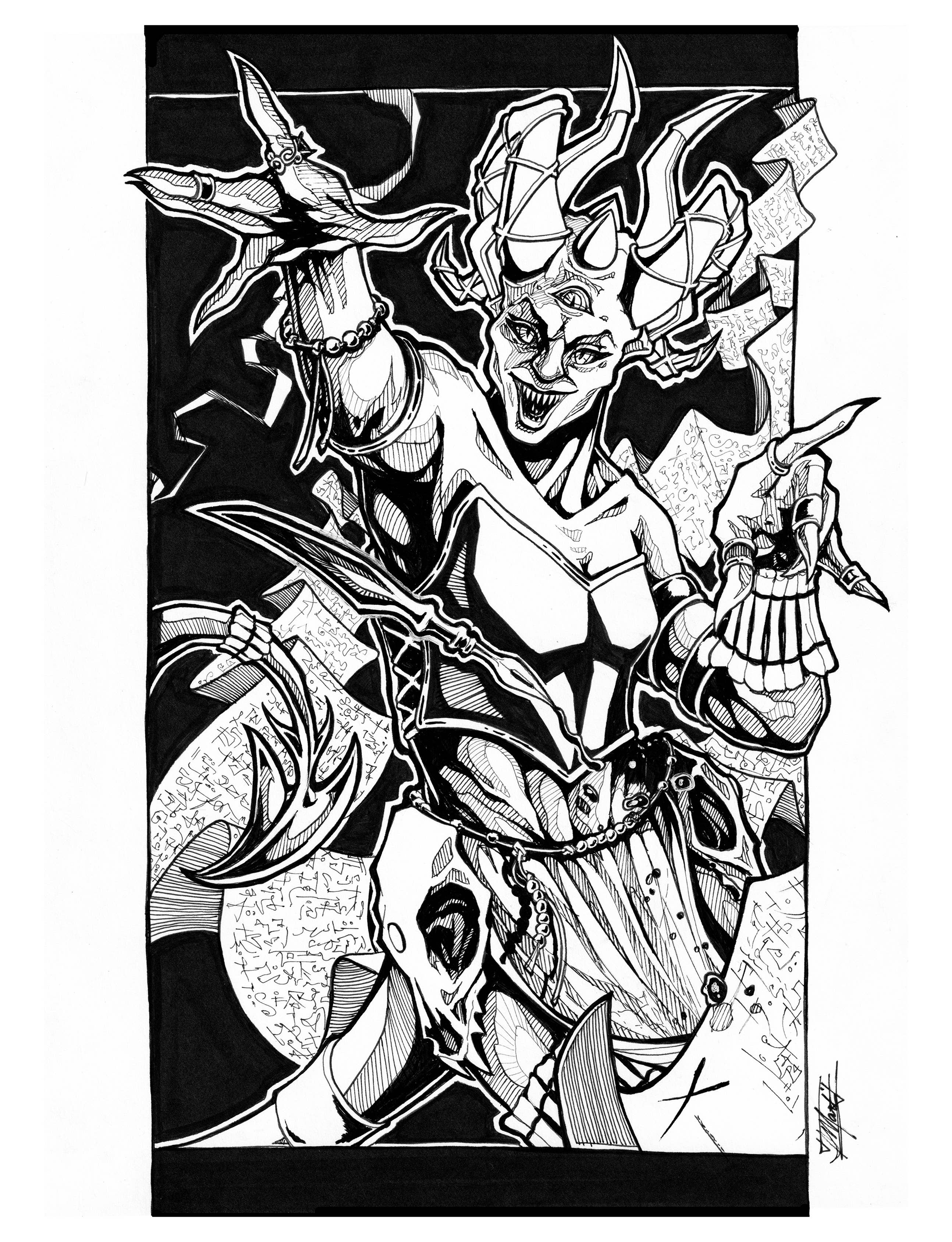 Indi Martin Art - Wholesale Coloring & Activity Book - Adult - Coloring Book: Villains & Villagers - Fantasy Characters5