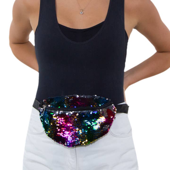 COMECO INC – Engroshandel Bæltetaske - Dame – Sequin Fanny Pack - Med Justerbar Taljerem