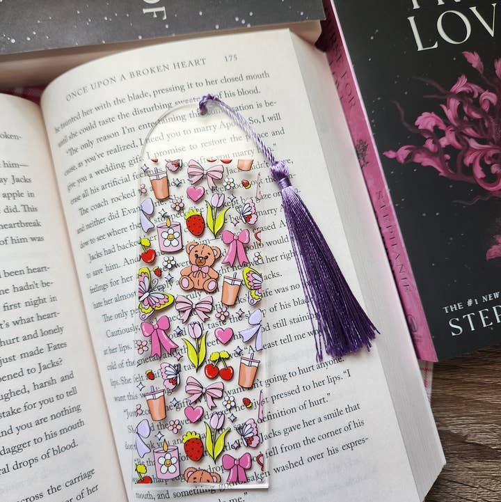 Zoete Teddy Trinkets Acryl Boekenlegger|Boek Accessoires voor wholesale door Sun Moon & Stars Co.