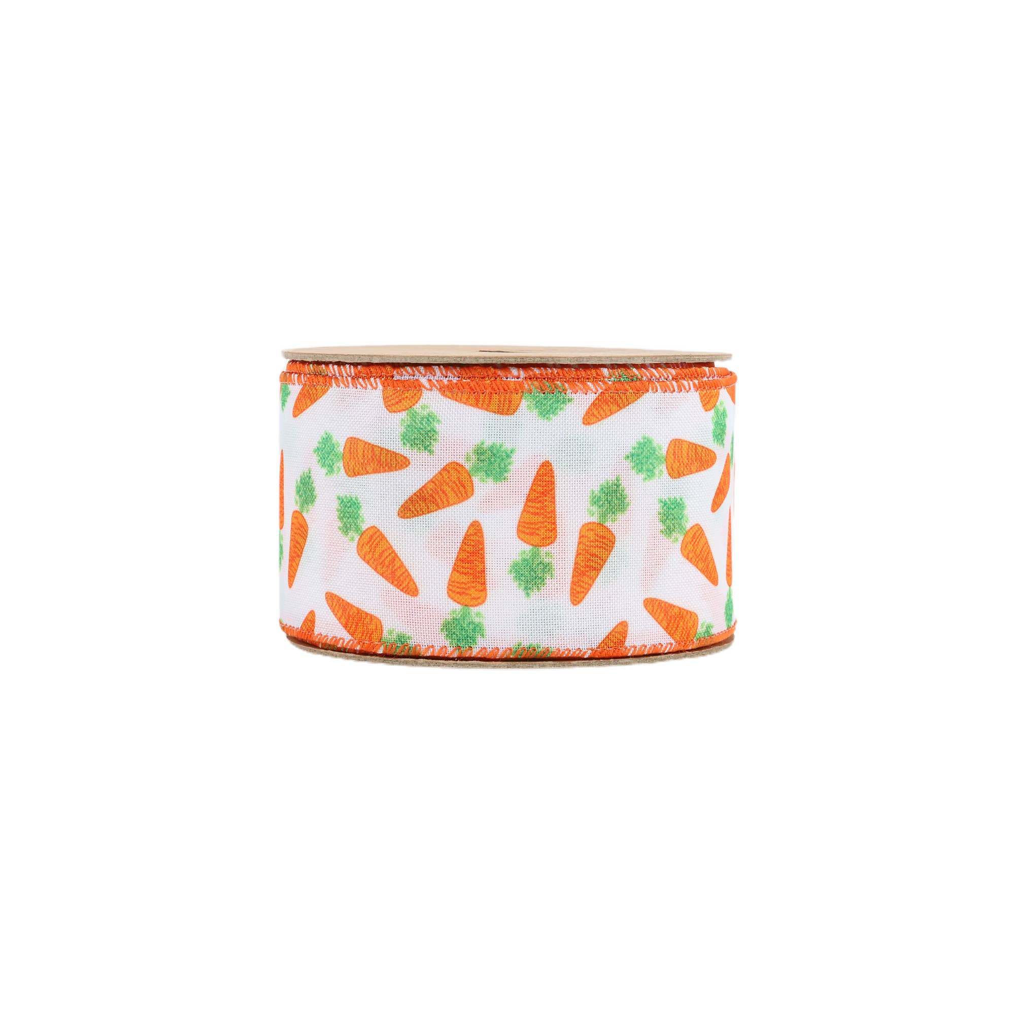 LA Ribbons Wholesale – wholesale Ribbon – Gift wrapping – 2 1/2" Wired Ribbon | White w/ Orange Carrots | 10 Yard Roll4