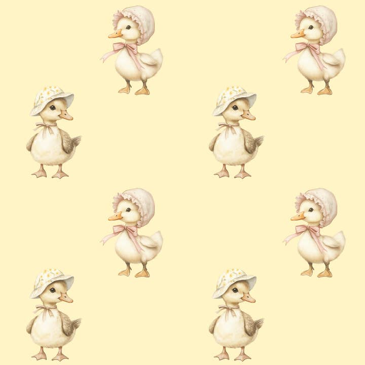 Lokipawz - Wholesale Flat Wrap - Charming Yellow Baby Duck Wrapping Paper14