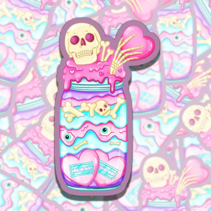 Ensemble d'autocollants en vinyle Halloween Spooky Cute pour cadeaux et décoration pour la vente par Sticky Sadness Designs