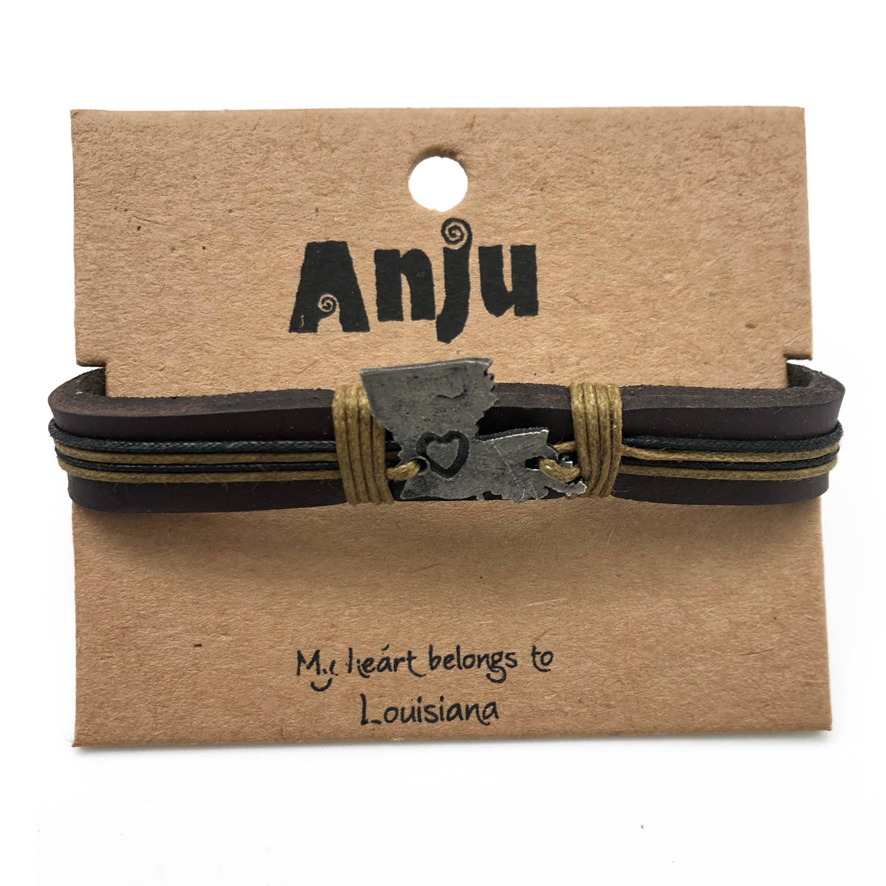 Anju Jewelry – Großhandel Armband mit Charms/Anhängern – Home State Schmuck - Zinn Lederarmband12