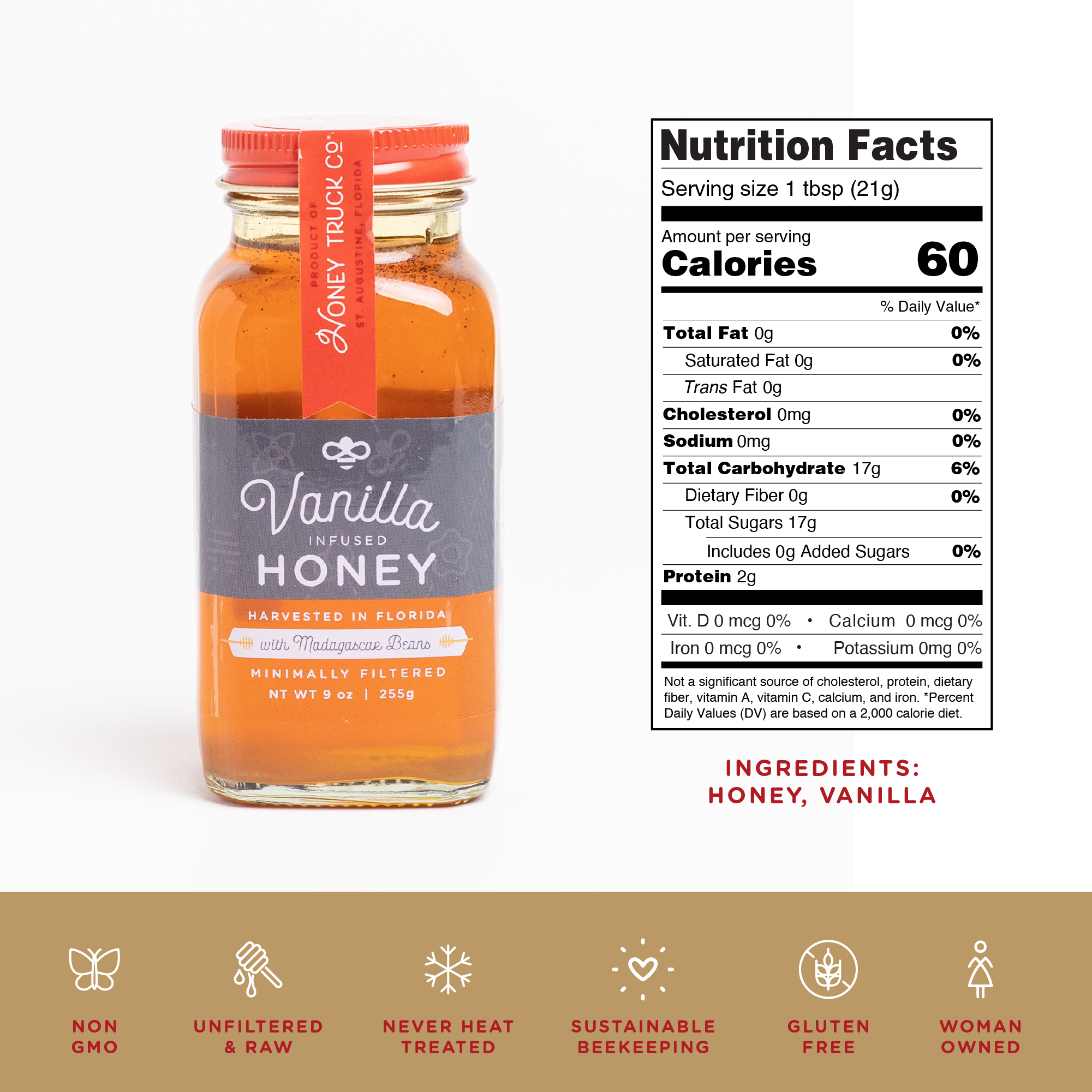 Honey Truck Company - Wholesale Honey - Vanilla Infused Honey | Raw Honey | Infused Honey6