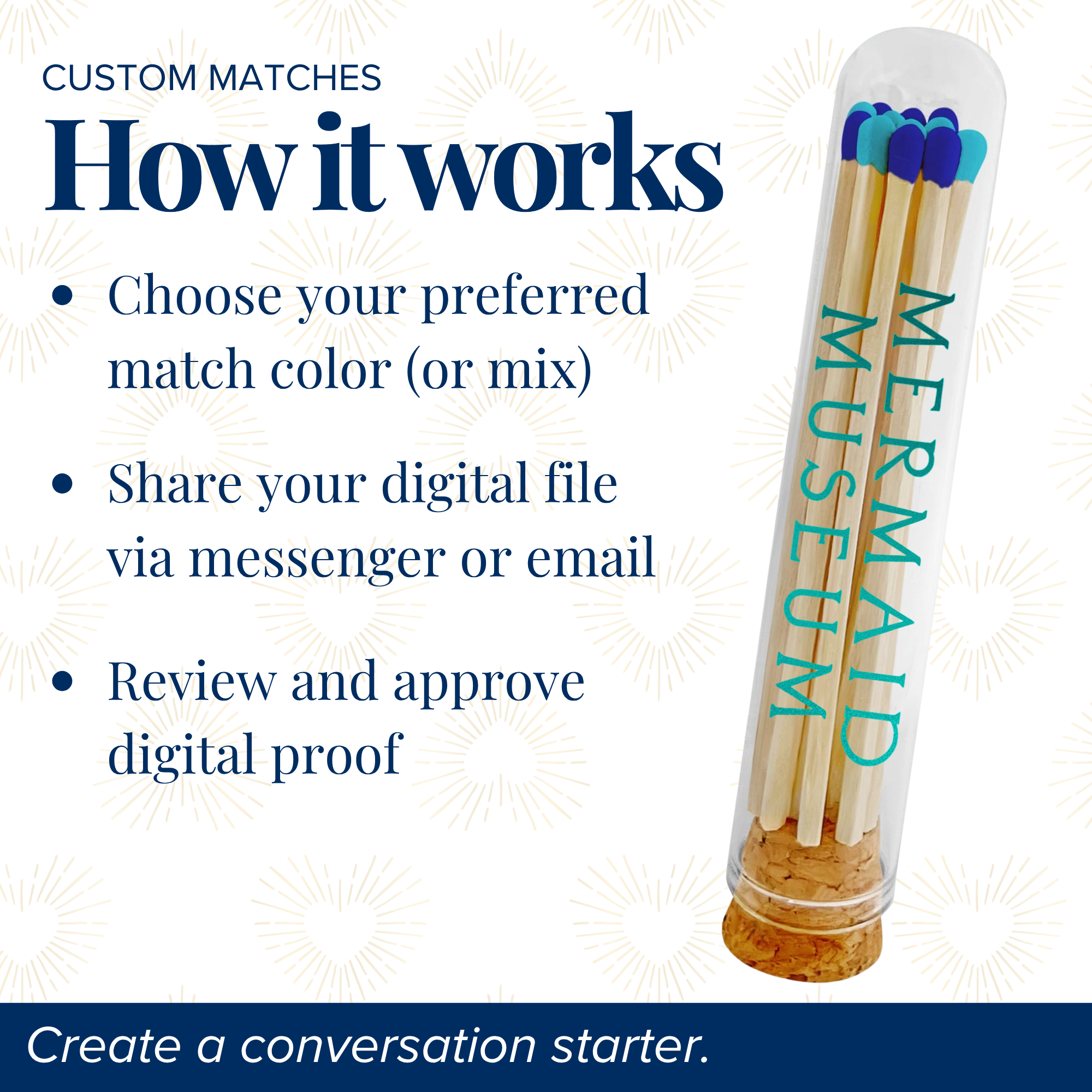 Thankful Greetings - Wholesale Matches - Custom Branded - 4" Matches in Mini Cloche Jar28