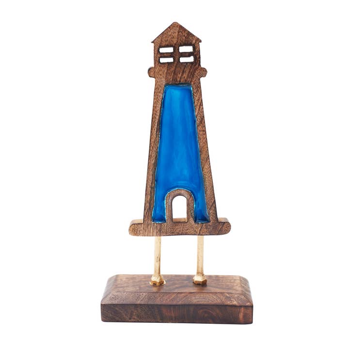 Blue Lighthouse Figurine for wholesale by Beachcombers