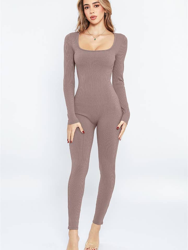 MACACÕES DE MANGA COMPRIDA COM GOLA QUADRADA RAPTADA-JP2892 por atacado de LA LUXE