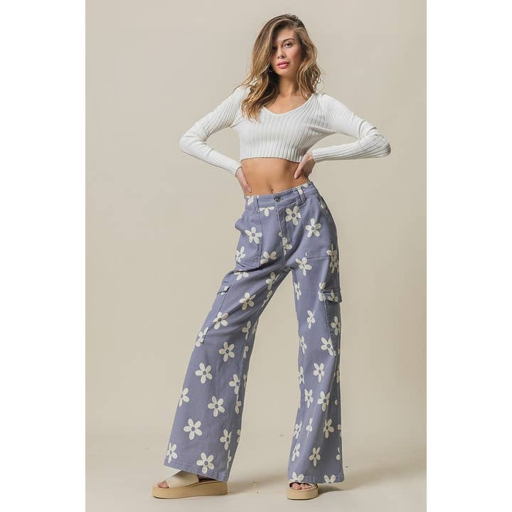 Pantaloni larghi con tasche laterali e stampa floreale per la vendita all'ingrosso da parte di IVE