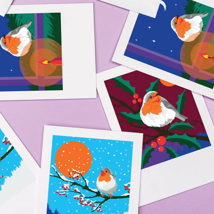 Pawpear - Wholesale Christmas Card - Robin & Holly Greeting Card3