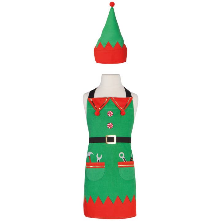 Christmas Elf Daydream Kids Apron and Hat Set for wholesale by Danica Outlet Store
