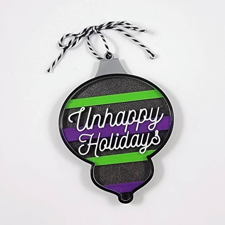 Adorno navideño espeluznante impreso 3D de Unhappy para venta al por mayor de Printy Vibes