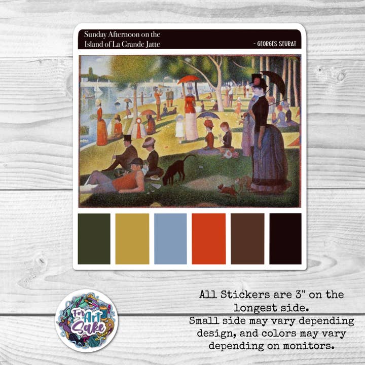 Sunday Morning Color Pallet- Sticker for wholesale by For Art Sake Stickers