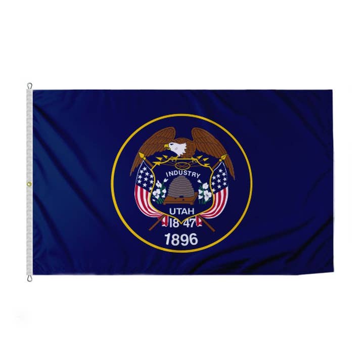AGAS Utah State Flag 8x12 ft - Printed 200D Nylon for wholesale by AGAS MFG INC