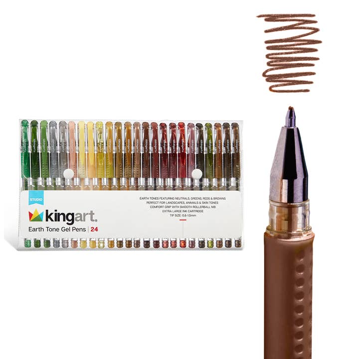 Gel Pens 24 Earth Tone Colors for wholesale by KINGART