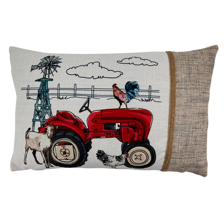 Saro Lifestyle - Wholesale Throw/Decorative Pillow - Farm Tractor Pillow