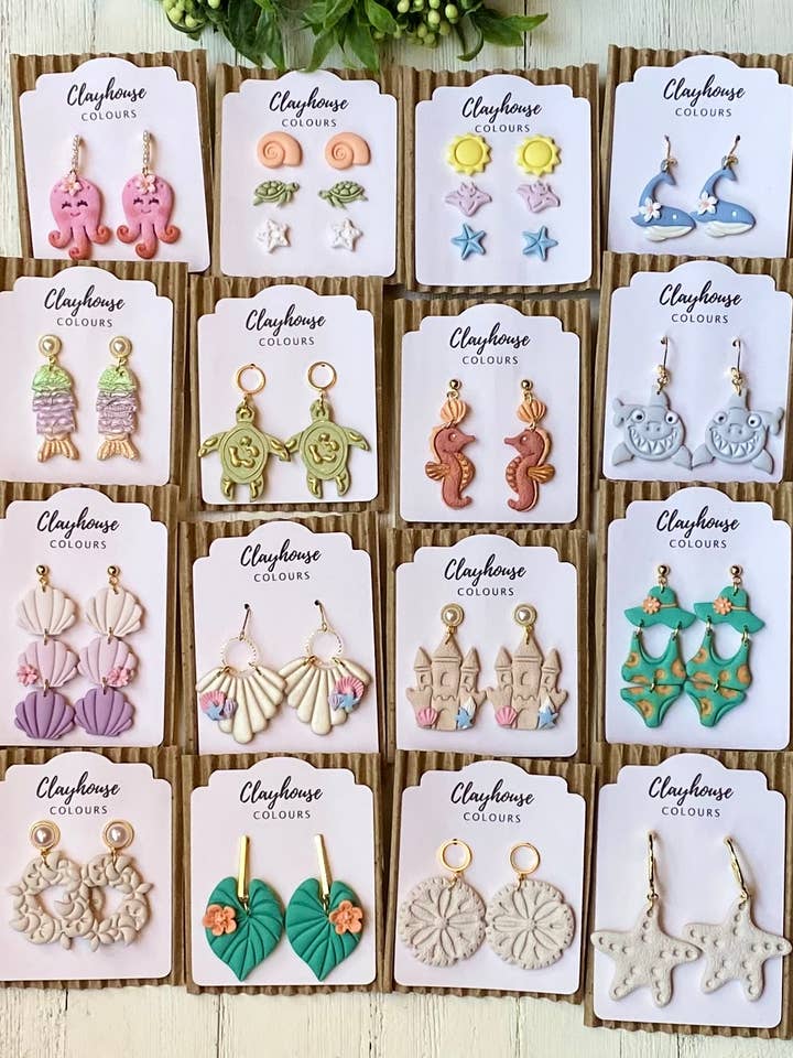 Strandkollektion | Sommerohrringe für den Großhandel von Clayhouse Colours