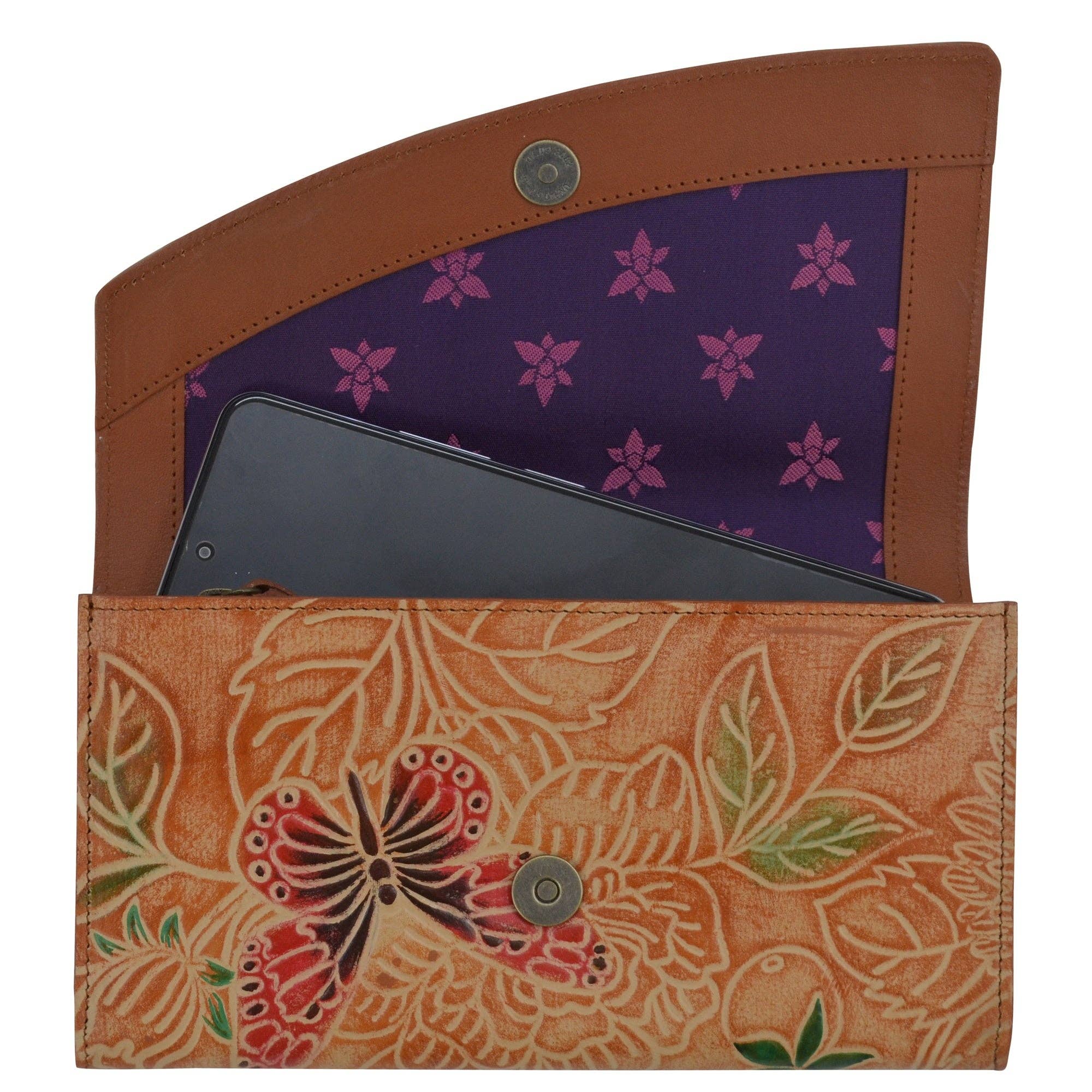 Anuschka | Vanya Lara (USA) - Wholesale Wallet - Women's - Hand-Painted Leather Accordion Flap Wallet - 11743
