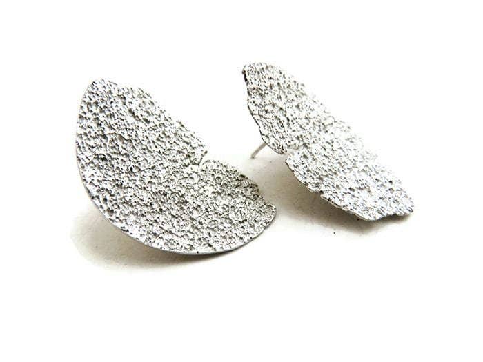 Kimya Joyas – Brincos de pino por atacado – Brincos texturizados em prata acetinada2