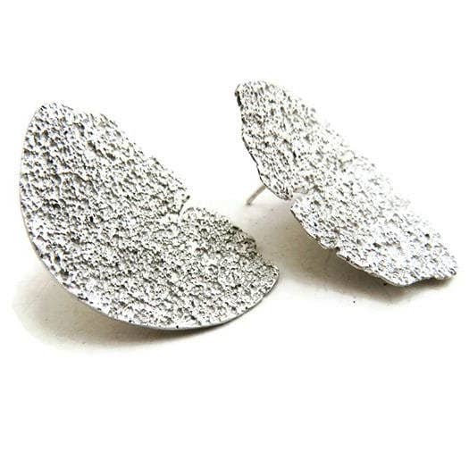 Kimya Joyas – Brincos de pino por atacado – Brincos texturizados em prata acetinada2