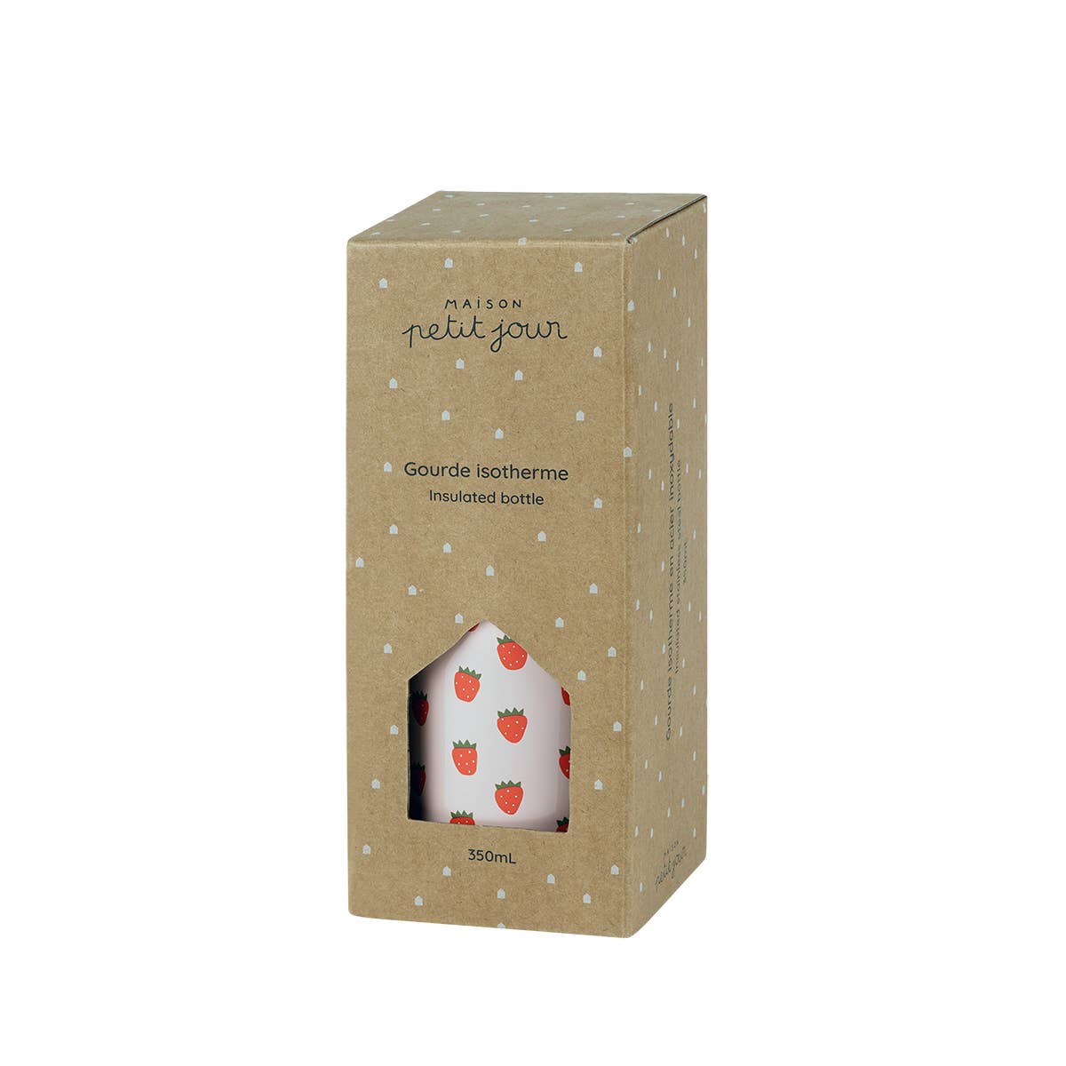 Petit Jour Paris - Wholesale Water Bottle - ST793R SMALL INSULATED STRAWBERRY FLASK (0.35L)1