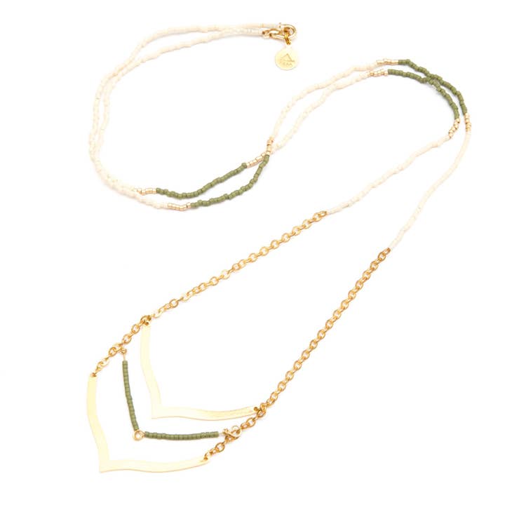 Olive Chevron for wholesale by Nica Life