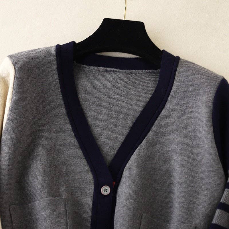 C2 Cardigan in maglia monopetto da donna con scollo a V Splice 5024 in vendita all'ingrosso su Faire1