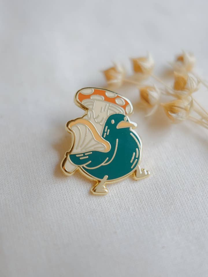 Mushroom Bird Enamel Pin and other Purchase Wholesale gilly. Free Returns & Net 60 Terms on Faire trending on Faire.